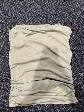 Abercrombie & Fitch Sage Green Ruched Side Tank